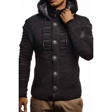 Men's Hooded Knit Cardigan Jacket