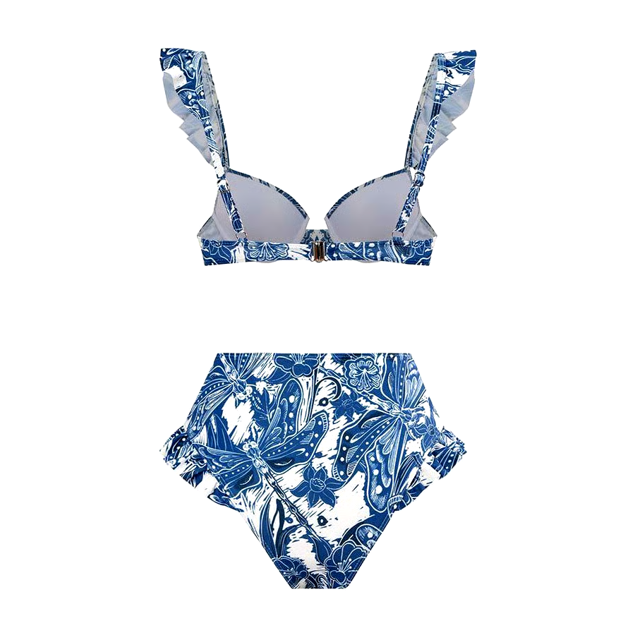 Blue Dragonfly High Waist Swimsuit Set Blue Dragonfly High Waist Swimsuit Set