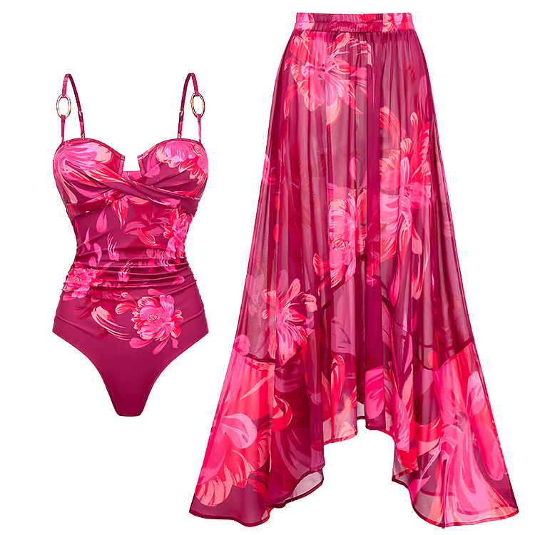 Floral Print Two Piece Swimsuit Set Floral Print Two Piece Swimsuit Set