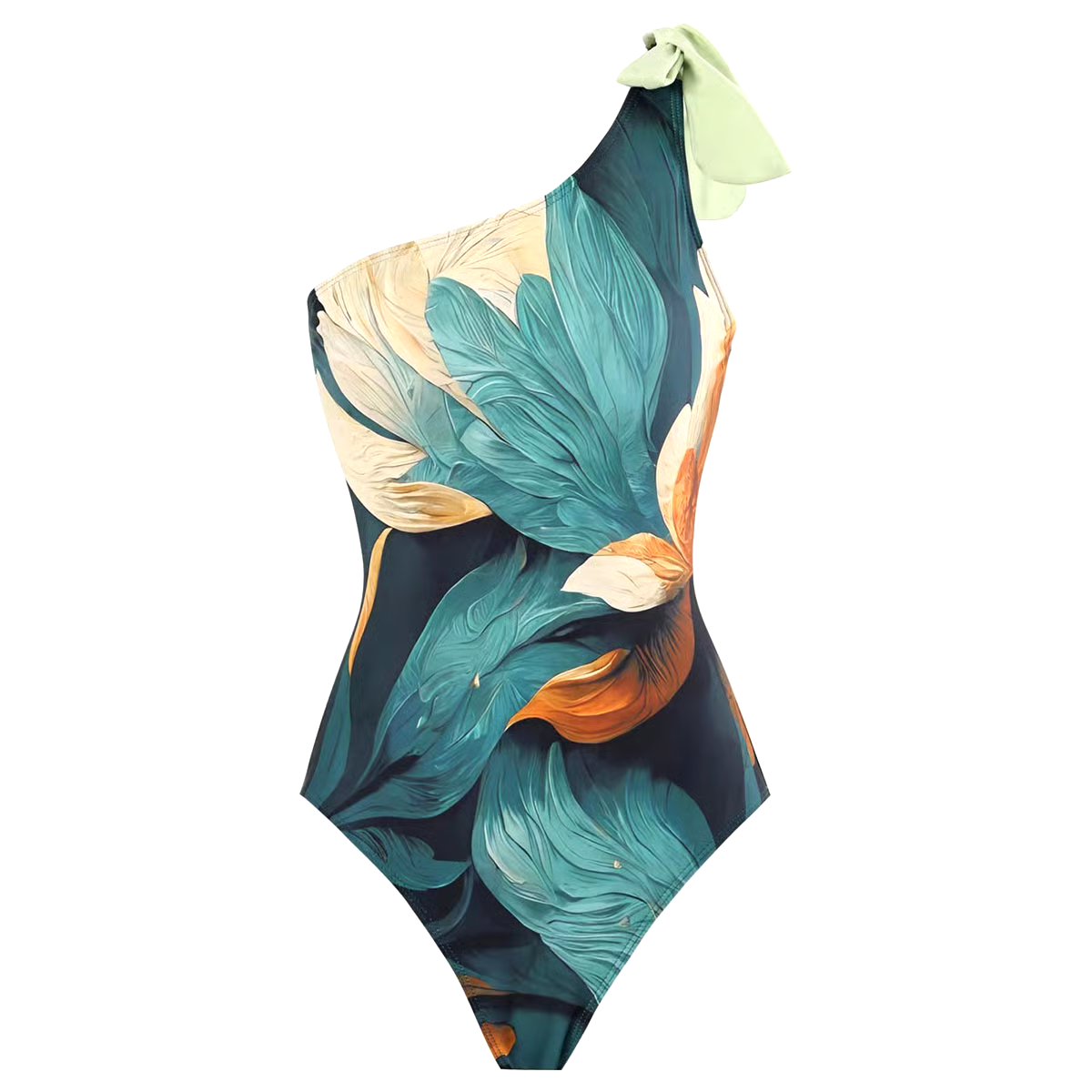 One Shoulder Chiffon Swimsuit Set One Shoulder Chiffon Swimsuit Set