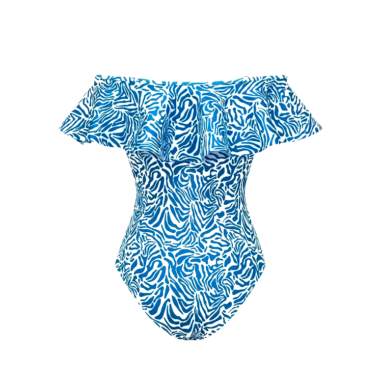 Ruffle Printed One Piece  Swimsuit Set Ruffle Printed One Piece  Swimsuit Set