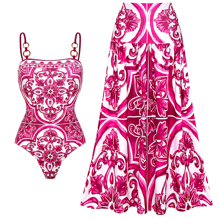 Sling Print Dressi Two Piece Swimsuit Set Sling Print Dressi Two Piece Swimsuit Set