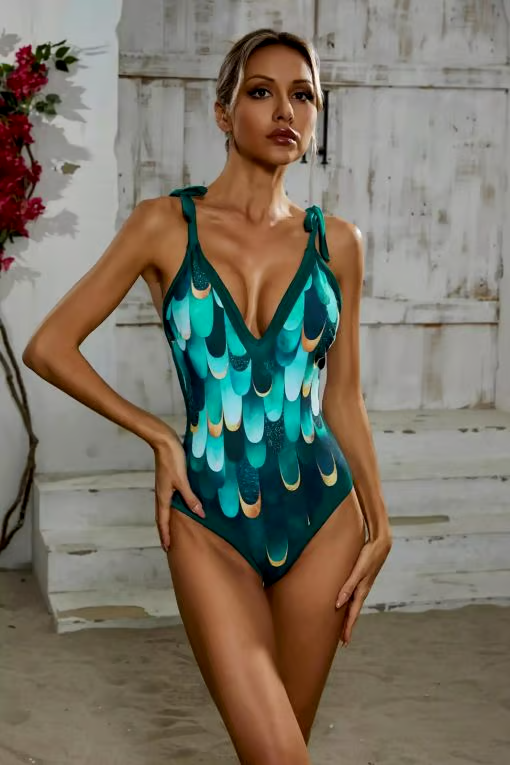 Green Gradient Swimsuit Set Green Gradient Swimsuit Set