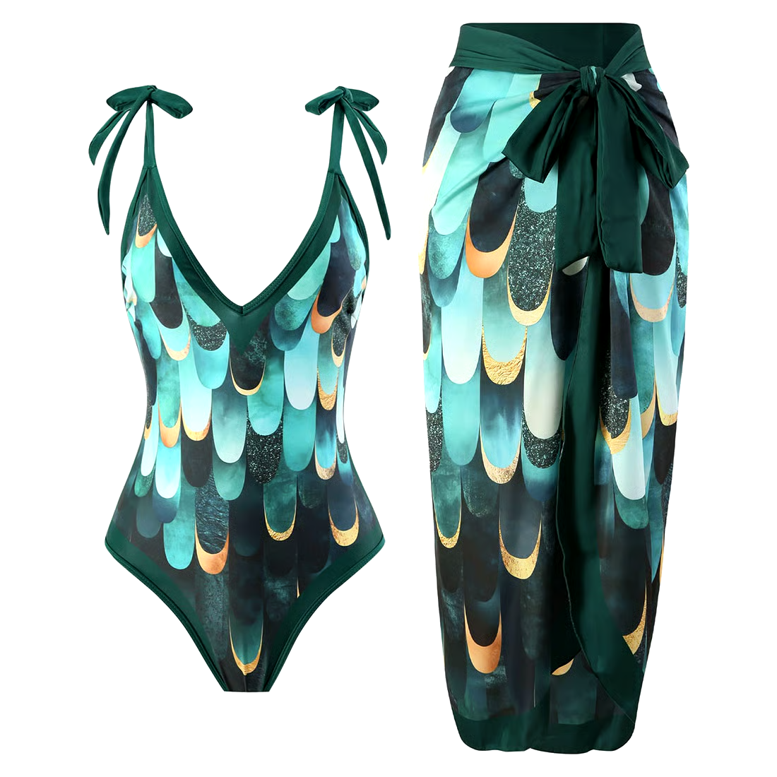 Green Gradient Swimsuit Set Green Gradient Swimsuit Set