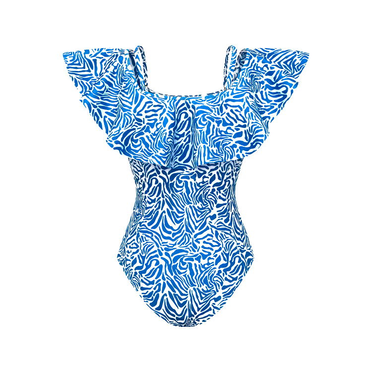 Ruffle Printed One Piece  Swimsuit Set Ruffle Printed One Piece  Swimsuit Set