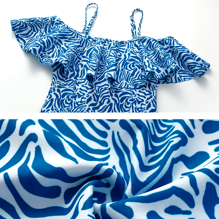 Ruffle Printed One Piece  Swimsuit Set Ruffle Printed One Piece  Swimsuit Set