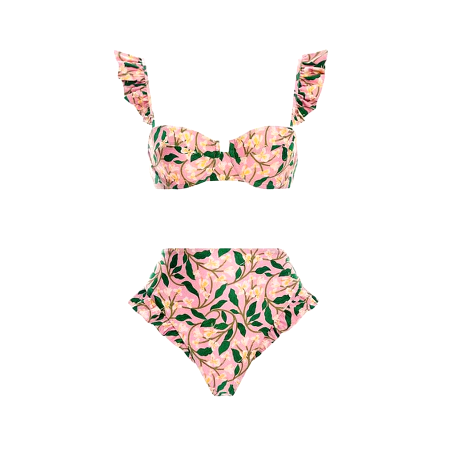 Lily Of The Valley High Waist Swimsuit Set Lily Of The Valley High Waist Swimsuit Set