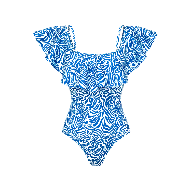 Ruffle Printed One Piece  Swimsuit Set Ruffle Printed One Piece  Swimsuit Set
