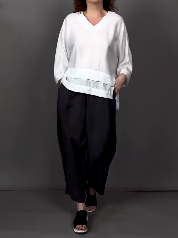 Women'S Casual Solid Color Cotton And Linen Two-Piece Suit Women'S Casual Solid Color Cotton And Linen Two-Piece Suit