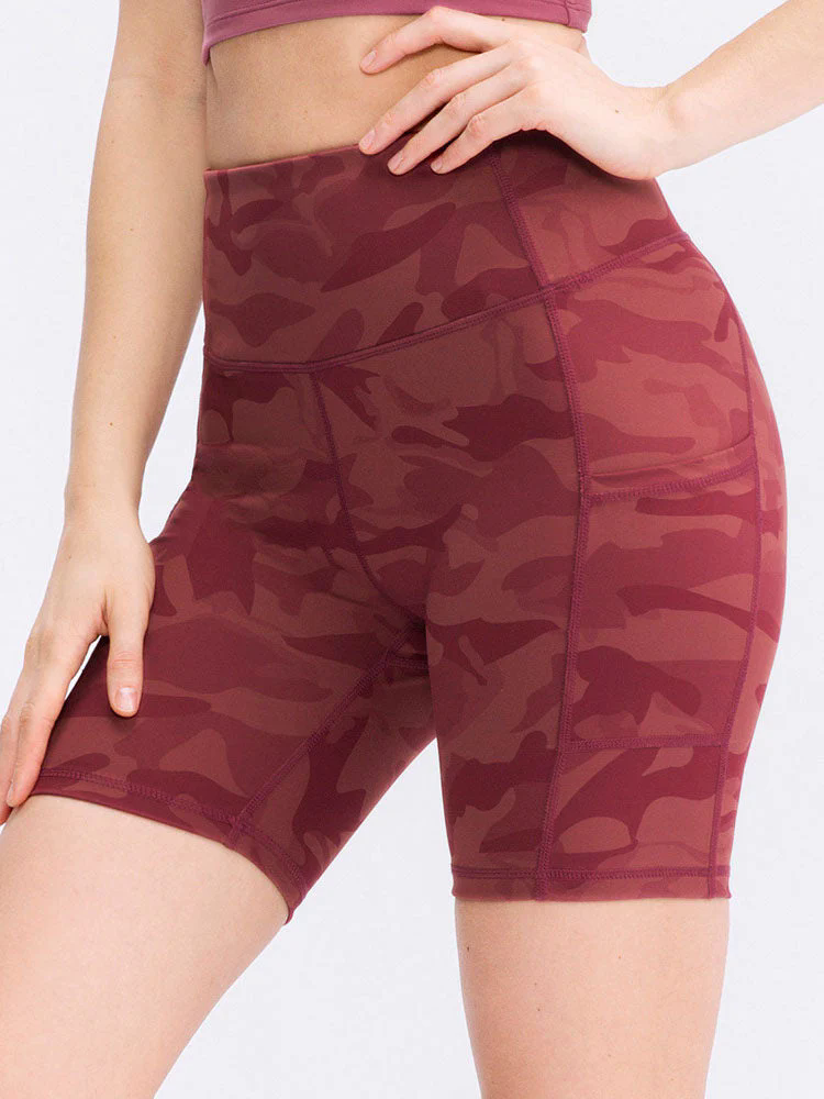 Pocket Stretch Quick-dry Red Yoga Shorts Pocket Stretch Quick-dry Red Yoga Shorts