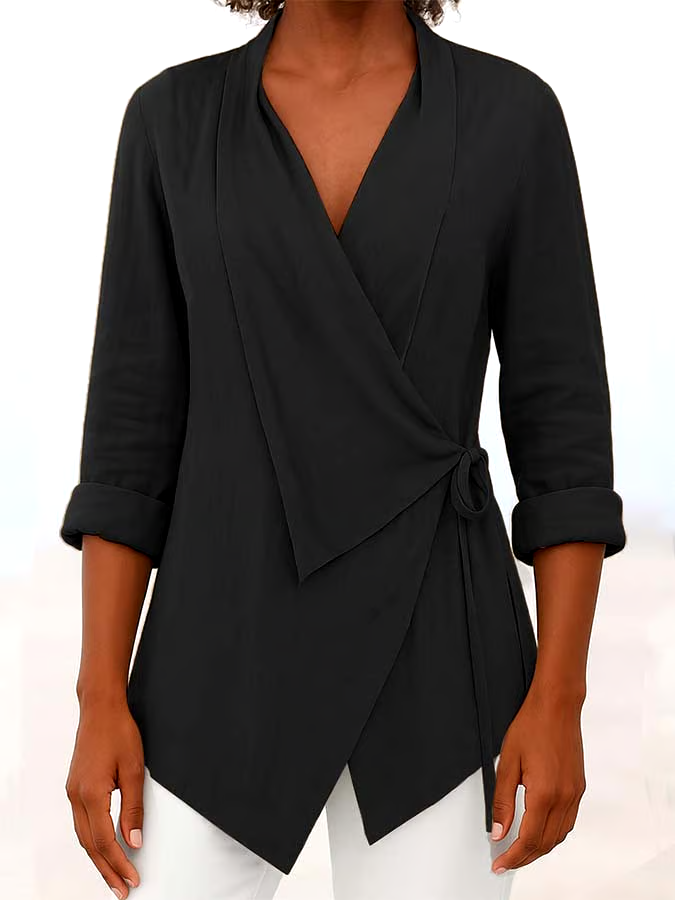 Women'S Casual Solid Color Tie Top Women'S Casual Solid Color Tie Top