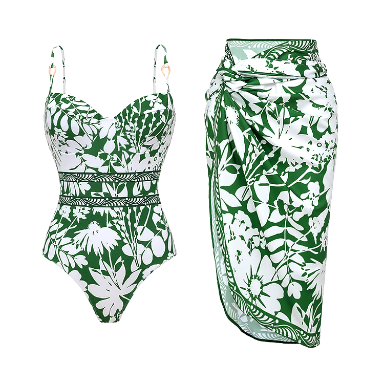 Sling Shadow of Trees Printed One Piece Swimsuit Set Sling Shadow of Trees Printed One Piece Swimsuit Set